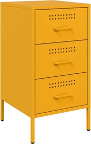 vidaXL Κομοδίνο Μουσταρδί 36x39x68 εκ. από Χάλυβα