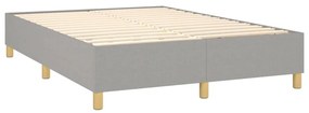 vidaXL Κρεβάτι Boxspring με Στρώμα Ανοιχτό Γκρι 140x190 εκ. Υφασμάτινο