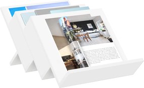 vidaXL Ράφι Περιοδικών Λευκό 53 x 40 x 28,5 εκ Επεξεργασμένο Ξύλο
