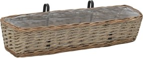 vidaXL Ζαρντινιέρες Μπαλκονιού 2 τεμ. 80 εκ. Wicker Επένδυση PE