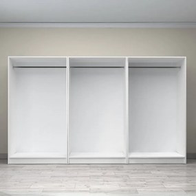 Ντουλάπα ρούχων Victoria Megapap εξάφυλλη χρώμα λευκό 300x60x181εκ.