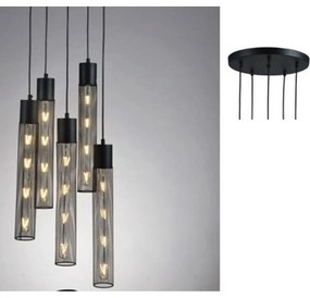 Φωτιστικό Οροφής OD605P35BK 5ΧΕ27 D35XH120 Black Aca Decor Metal