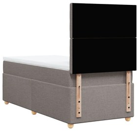 Κρεβάτι Boxspring με Στρώμα Taupe 80x200 εκ. Υφασμάτινο - Μπεζ-Γκρι