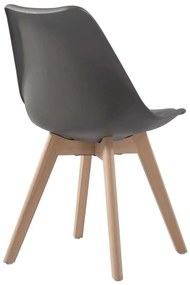 Καρέκλα MARTIN PP  Sand Beige (Ξύλινο πόδι-Metal 48x56x82cm (Σετ 4 ΤΕΜ)