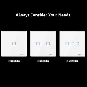 Διακόπτης τοίχου διπλός SONOFF T2EU2C-RF Wi-Fi Smart Wall Touch Button Switch 2 Way RF Series