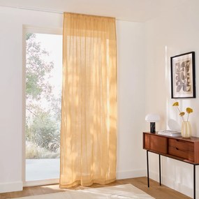 Λινή διαφανής κουρτίνα με πιέτες και κύματα, ONEGA