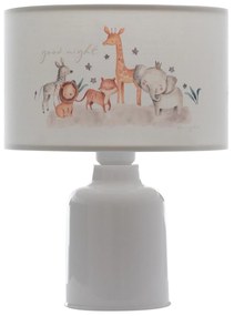 TABLE LAMP  KID&#039;S ROOM FABRIC CYLINDRICAL &quot;CAP&quot; Φ24x32H 24x24x32 εκ.