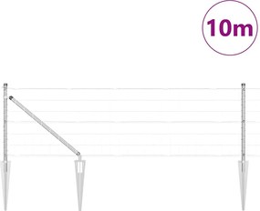 vidaXL Τεντώτο με στήριγμα Ασημί 0,6 x 10 μ Ατσάλι
