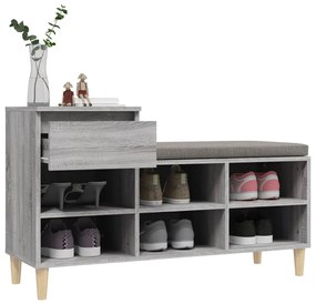 vidaXL Παπουτσοθήκη Γκρι Sonoma 102x36x60 εκ. από Επεξεργασμένο Ξύλο