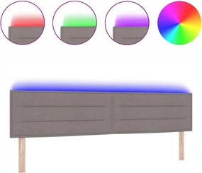 vidaXL LED κεφαλάρι με φώτα λωρίδας LED Taupe 200 cm Πολυεστέρας
