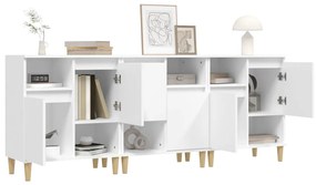 vidaXL Ντουλάπια 3 τεμ. Λευκό 60x35x70 εκ. Επεξεργασμένο Ξύλο