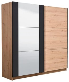 Wardrobe Sardinia 220 OG Artisan Oak - Black 217*62.5*210 cm