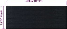 vidaXL Μάτ δαπέδου Μαύρο 1,5 x 4 m Λάστιχο