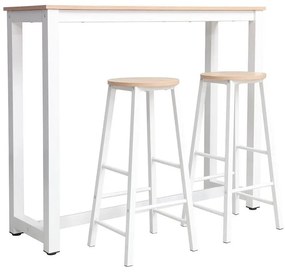 Set table bar Marle natural-white leg 120x40x100cm 120x40x100 εκ.