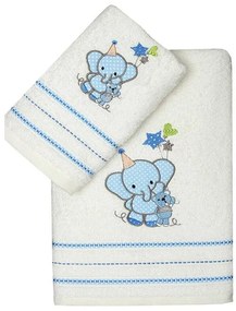 Σετ πετσέτες κεντητές Elephant 03 Blue
