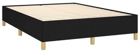 vidaXL Κρεβάτι Boxspring με Στρώμα Μαύρο 140x190 εκ. Υφασμάτινο