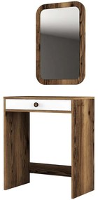 Τουαλέτα Με Καθρέπτη Lizbon 845HCT5371 70x40x84,7/51x2x76,5cm Walnut-White