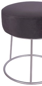 ΣΚΑΜΠΟ KARLO ΓΚΡΙ ΒΕΛΟΥΔΟ ΜΕ ΑΣΗΜΙ ΒΑΣΗ HM8411.01 Φ36x38Υ εκ.