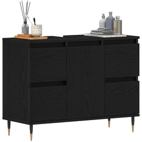 vidaXL Νιπτήρας μπάνιου Μαύρη Δρυς 80x33x60 εκ Επεξεργασμένο ξύλο