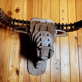 Intra απο ξύλο plywood 3mm-4mm πάχος – 3D Ξύλινο Διακόσμηση Τοίχου Κεφαλής Ταύρου 30x35 cm INTRAVECTRY-MY556605