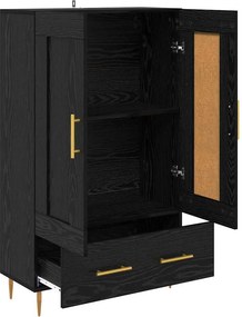 vidaXL Highboard Μαύρη Οξυά 69,5 x 31 x 115 εκ. Επεξεργασμένο ξύλο