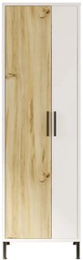 Στήλη Μπάνιου 956LCS1552 50,4x35,7x165cm White-Oak Μοριοσανίδα, Μέταλλο