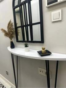 Stewehome Ημικυκλική οβάλ κονσόλα με πόδια 18x86x86 cm