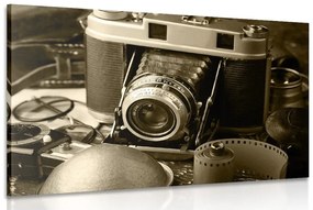 Εικόνα παλιάς κάμερας σε σχέδιο σέπια - 60x40