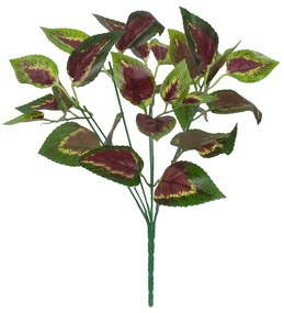 GloboStar® AMARANTHUS TRICOLOR 78296 Τεχνητό Φυτό Αμάραντος Τρίχρωμος - Μπουκέτο Διακοσμητικών Φυτών - Κλαδιών με Φύλλωμα Πράσινο - Κόκκινο - Κίτρινο Υ34cm