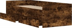 vidaXL Πλαίσιο Κρεβατιού Με Συρτάρια Δρυς 75x190 εκ Small Single