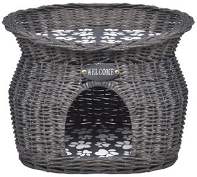 Γατόδεντρο/Σπίτι/ Κρεβάτι/Ονυχοδρόμιο με Μαξιλάρι από Ξύλο Ιτιάς