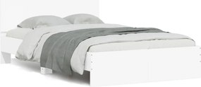 vidaXL Πλαίσιο Κρεβατιού με Κεφαλάρι Λευκό 135 x 190 εκ.