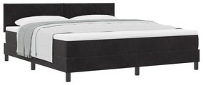 vidaXL Κρεβάτι Box Spring με Στρώμα Μαύρο Σούπερ Βασιλικό Βελούδο
