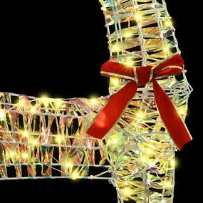 vidaXL 3D Ελάφι 140 LED Θερμό λευκό 128 εκ PET