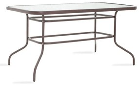Τραπέζι Ensure μέταλλο καφέ-γυαλί 140x80x70εκ Υλικό: METAL D: 24MM - GLASS 130-000020