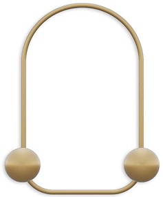 Κρεμάστρα Τοίχου 2 Θέσεων Frog 494PYT1156 25x7x33cm Gold Wallity Μέταλλο