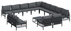 vidaXL Σετ Καναπέ Κήπου 14 pcs Ανθρακί Ατσάλι