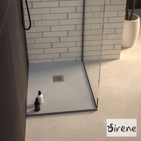 Sirene Slate 80x100 S10080 - Παραλληλόγραμμη ντουζιέρα μαρμαρινη - Λευκό Ματ