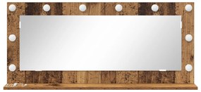 vidaXL Καθρέφτης Vanity με LED Φώτα Παλιό Ξύλο 100x45x18 εκ.