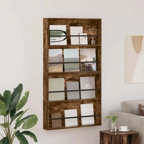 Ράφι Περιοδικών με ράφι 2 pcs Καπνιστό Δρύς 80 x 12 x 70 εκ