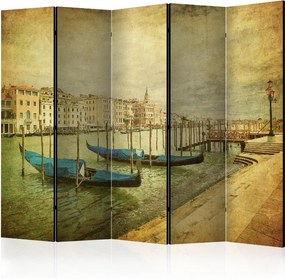 Διαχωριστικό με 5 τμήματα - Grand Canal, Venice (Vintage) II [Room Dividers]