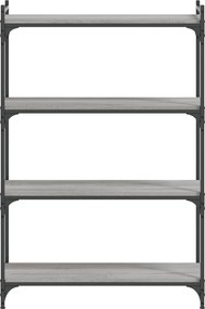 vidaXL Βιβλιοθήκη 4 Επιπέδων Γκρι Sonoma 80x30x120 εκ. Επεξεργ. Ξύλο
