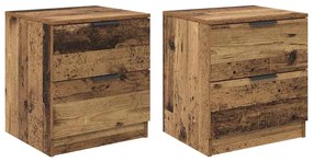 vidaXL Κομοδίνο 2 pcs Παλιό ξύλο 45 x 39 x 50 εκ. Επεξεργασμένο ξύλο