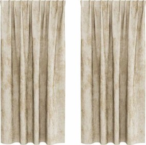 vidaXL Βελούδινες Κουρτίνες 2 τμχ. Κρεμ 175 x 140 εκ. Βελούδο