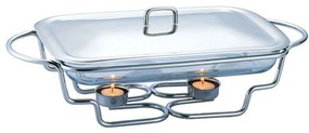 Πυρίμαχο Σκεύος Με Βάση Ρεσώ Ring 723006 50,5x25x16,5cm Clear-Inox Marva Glass