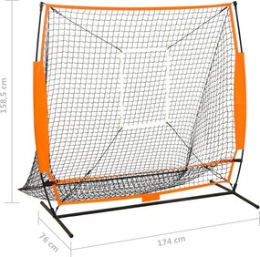 vidaXL Δίχτυ Εξάσκησης Μπέιζμπολ Μαύρο 174 x 76 x 158,5 εκ.