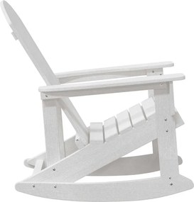 vidaXL Καθιστική Καρέκλα Ροκ Adirondack Λευκό HDPE