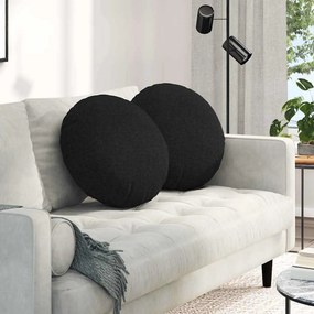 vidaXL Μαξιλάρια καθισμάτων 2 pcs Μαύρο Ø50 x 19 εκ ύφασμα