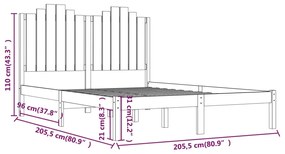 ΠΛΑΙΣΙΟ ΚΡΕΒΑΤΙΟΥ ΜΑΥΡΟ 200 X 200 ΕΚ. ΑΠΟ ΜΑΣΙΦ ΞΥΛΟ ΠΕΥΚΟΥ 3103802