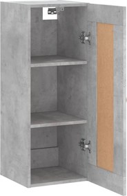 vidaXL Ντουλάπι Τοίχου Γκρι Σκυροδέματος 34,5x34x90 εκ. Επεξεργ. Ξύλο